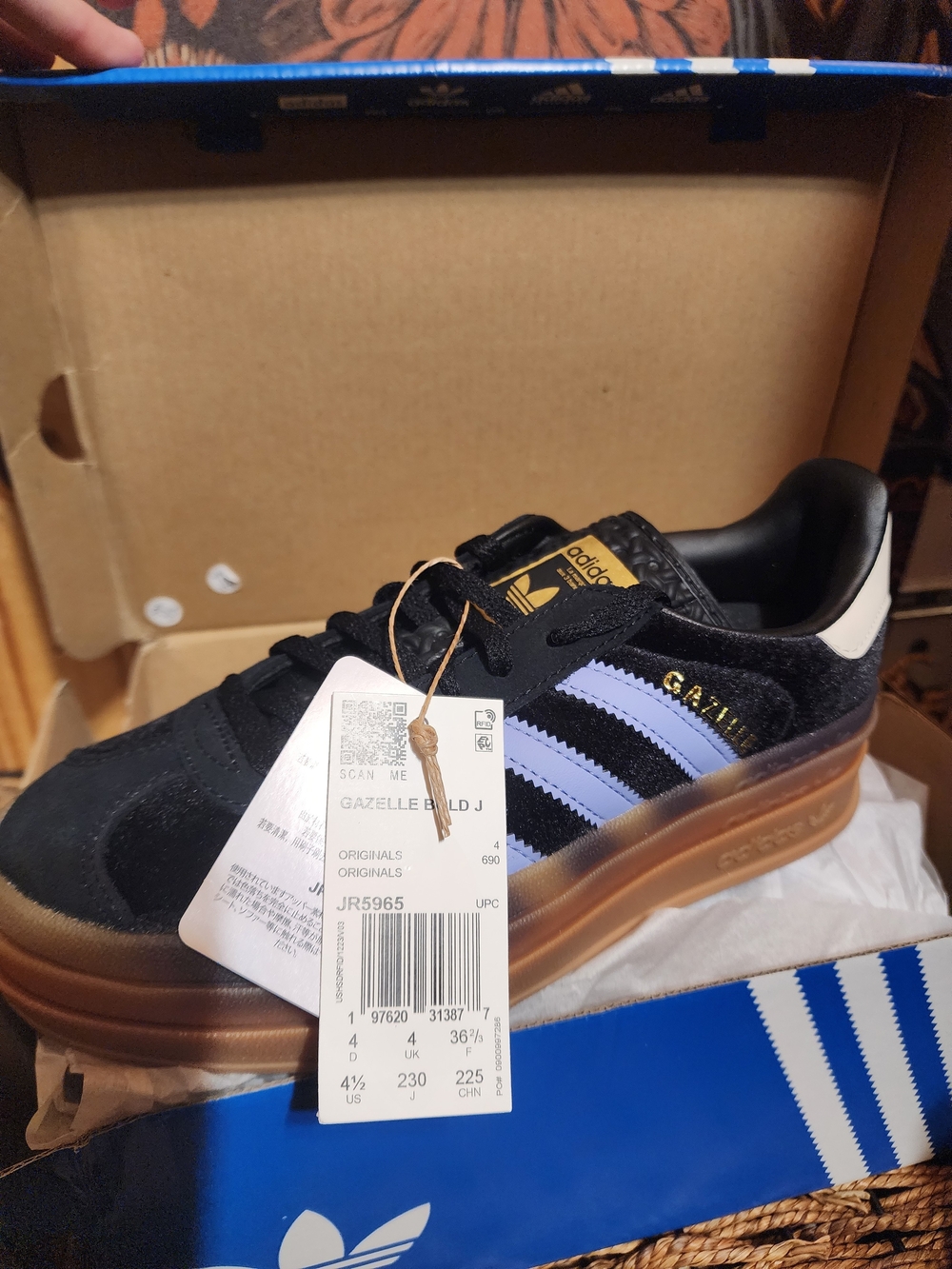 adidas Gazelle Bold Sneakers in Black and Purple